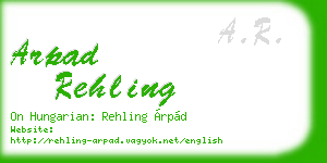 arpad rehling business card
